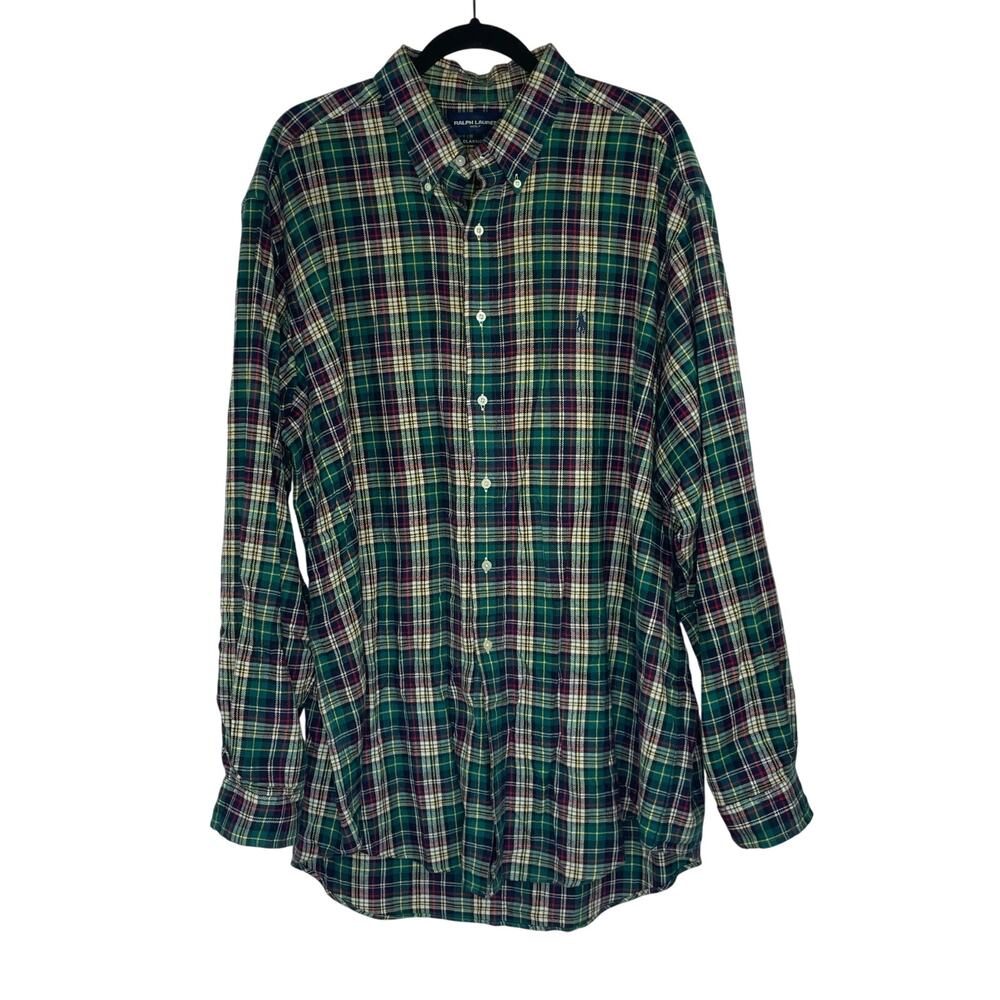 Ralph Lauren Golf Classic Fit plaid flannel men's size XXL 100% Cotton